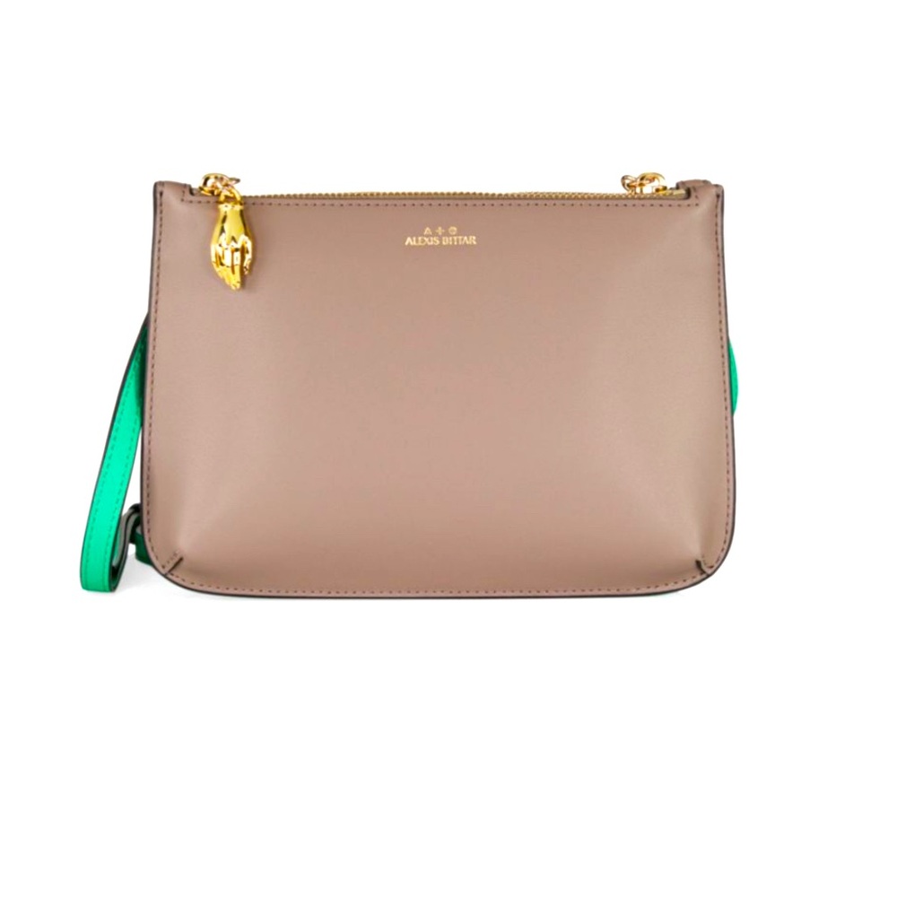 ALEXIS BITTAR - IN MY DREAMS POUCH CROSSBODY - SEA FOAM/TAUPE